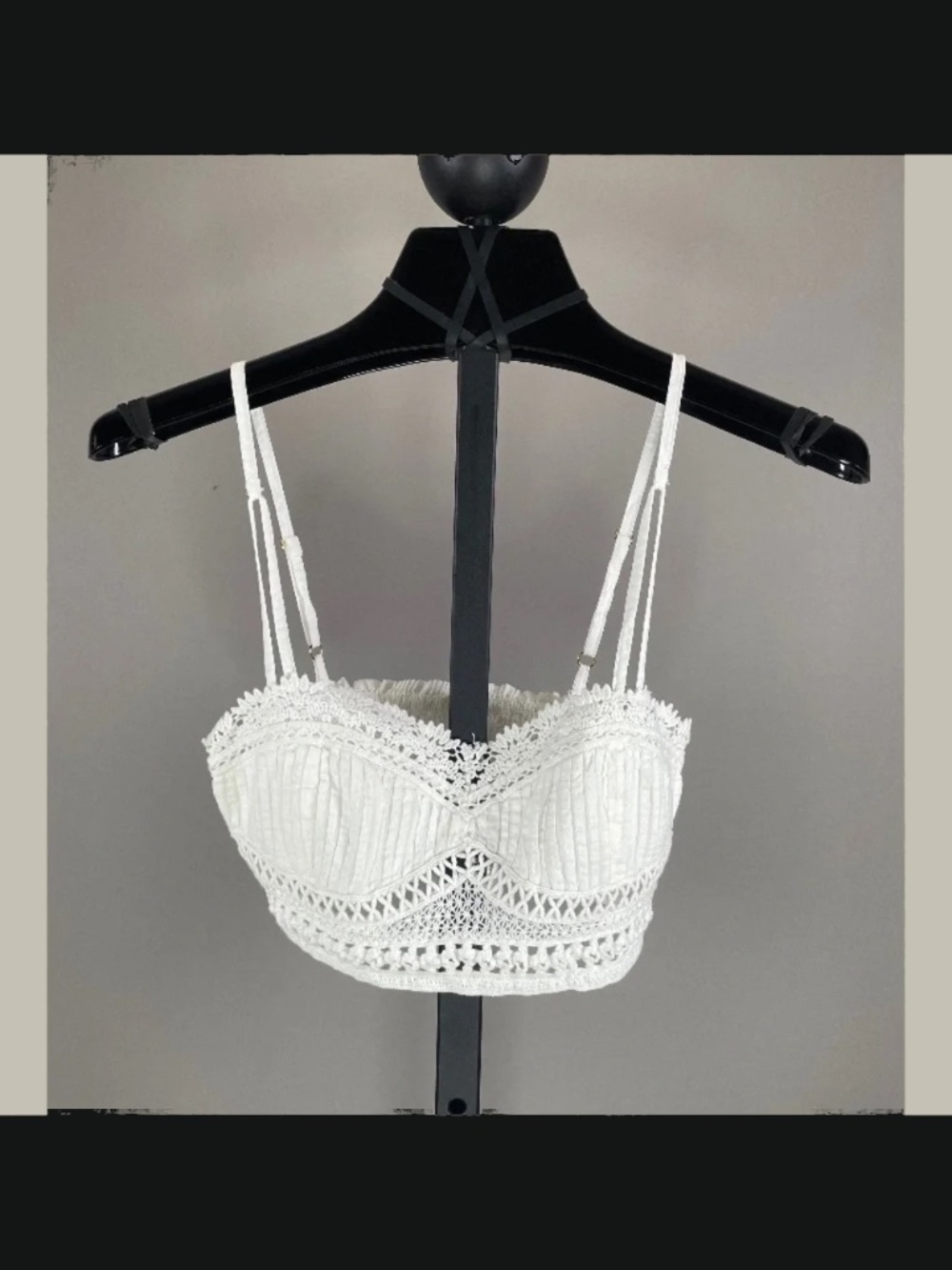 NEW Free People Shirt Womens XS white crochet crop top boho indie festival